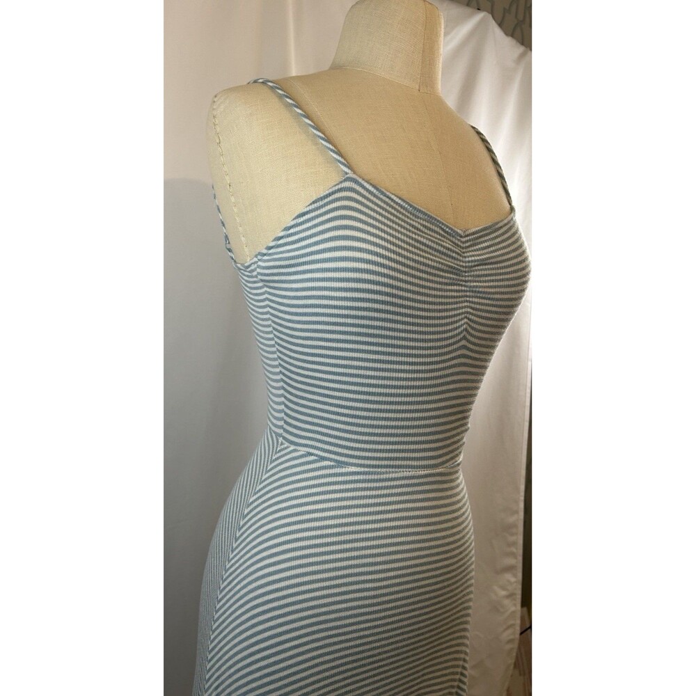 BP Nordstrom Women’s Striped Ribbed Blue Midi Dress Size XX Small - Picture 4 of 9